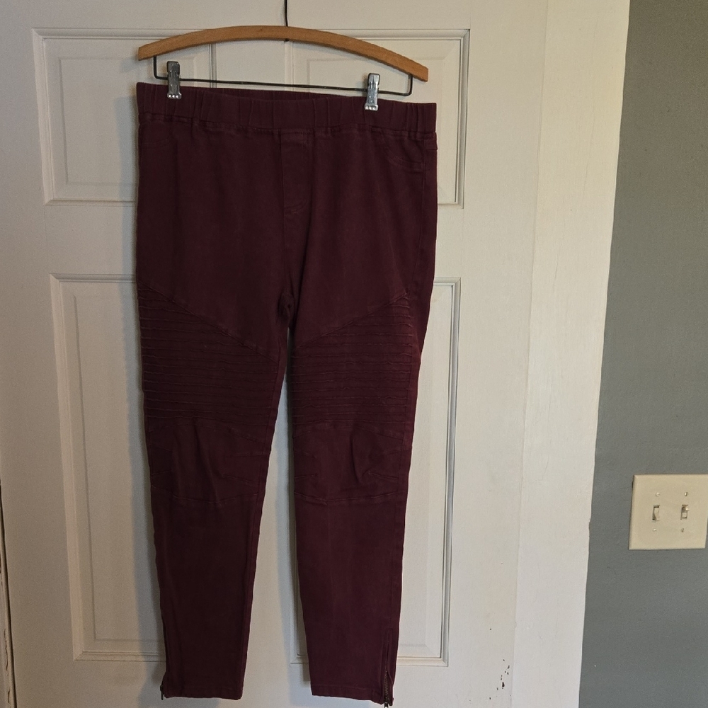 Umgee Burgundy Straight Leg Pants